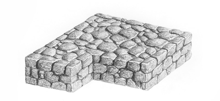 850x391 how to draw stone and rock textures - Rock Wall Drawing