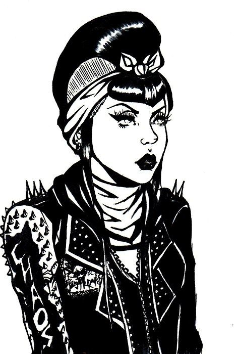 476x700 rockabilly pinup drawing gothic art rockabilly art, art - Rockabilly Drawings