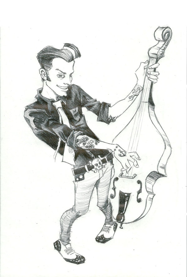600x889 guy drawing rockabilly for free download - Rockabilly Drawings