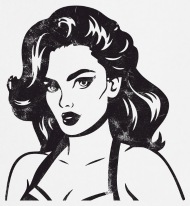 190x206 pin up girl rockabilly femme fatale apron spreadshirt - Rockabilly Pin Up Drawing