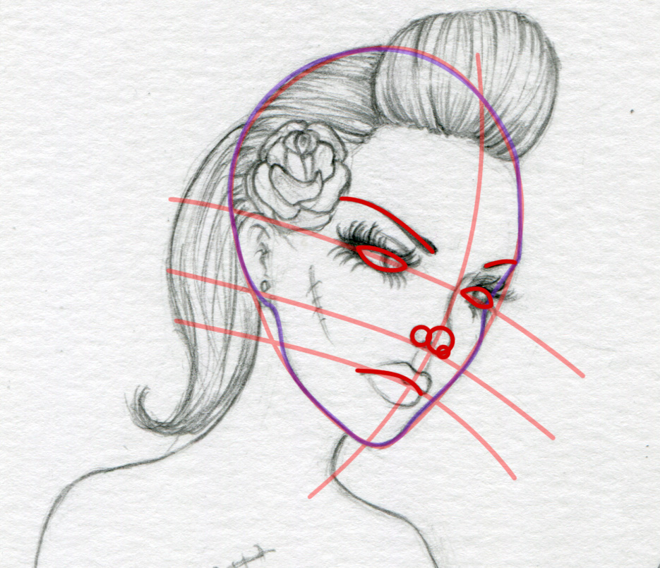 935x805 The Fantasy Art Of Nikki Burnette How I Draw Faces - Rockabilly Pin Up Drawing