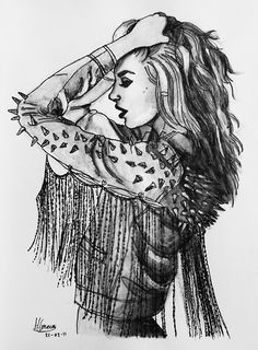 236x320 keep caml and rock n roll art fashion sketchbook, fashion - Rocker Drawing