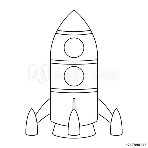 500x500 Rocket Cartoon Outline Drawing - Rocket Cartoon Drawing