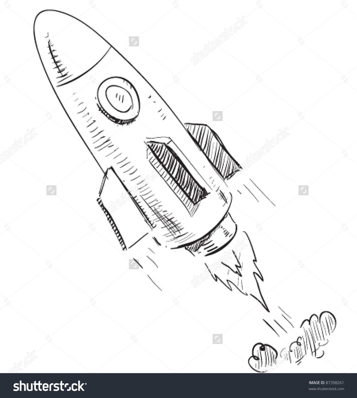1433x1600 Soaring Rocket Ship Cartoon Icon Sketch Fast Pencil Hand Drawing - Rocket Cartoon Drawing