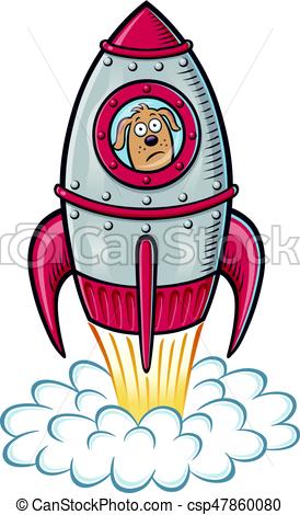 274x470 Blast Off Dog Cartoon Of A Retro Looking Rocket Ship That Is - Rocket Cartoon Drawing