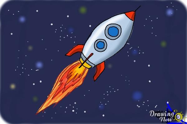 600x400 how to draw a rocket ship - Rocket Drawing