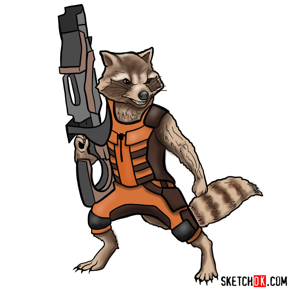 1200x1200 how to draw rocket raccoon - Rocket Drawing