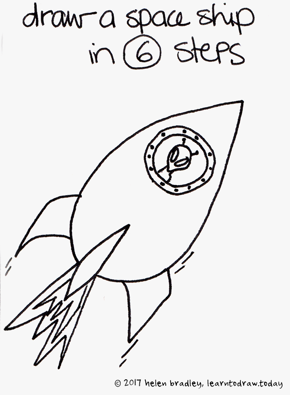 960x1306 learn to draw a space ship in steps learn to draw - Rocket Drawing