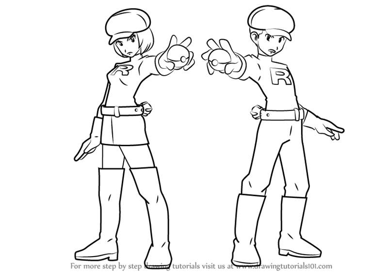 800x566 learn how to draw team rocket grunts from origins - Rocket Drawing Images