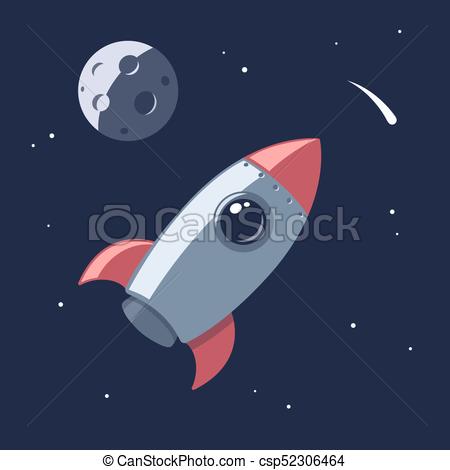 450x470 cartoon rocket in space cartoon rocket flying in space, vector - Rocket Drawing Images