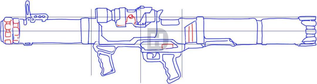 1080x288 How To Draw A Rocket Launcher, Step - Rocket Launcher Drawing