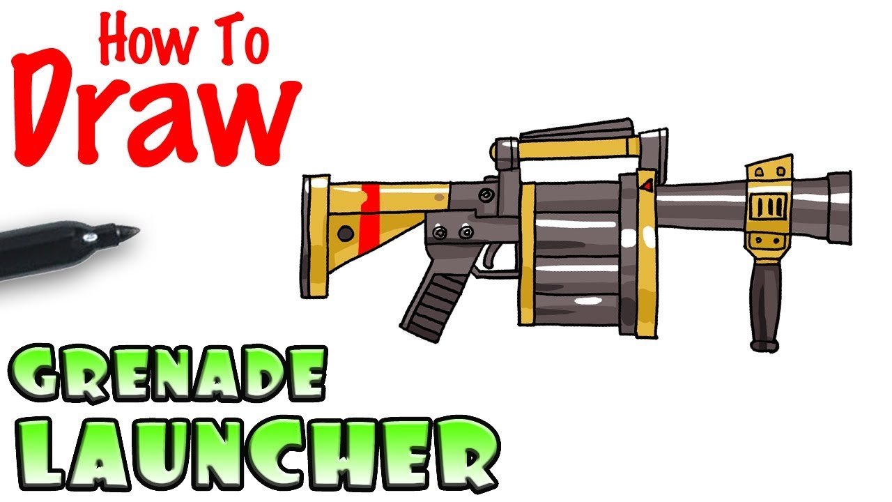 1280x720 How To Draw The Grenade Launcher Fortnite - Rocket Launcher Drawing