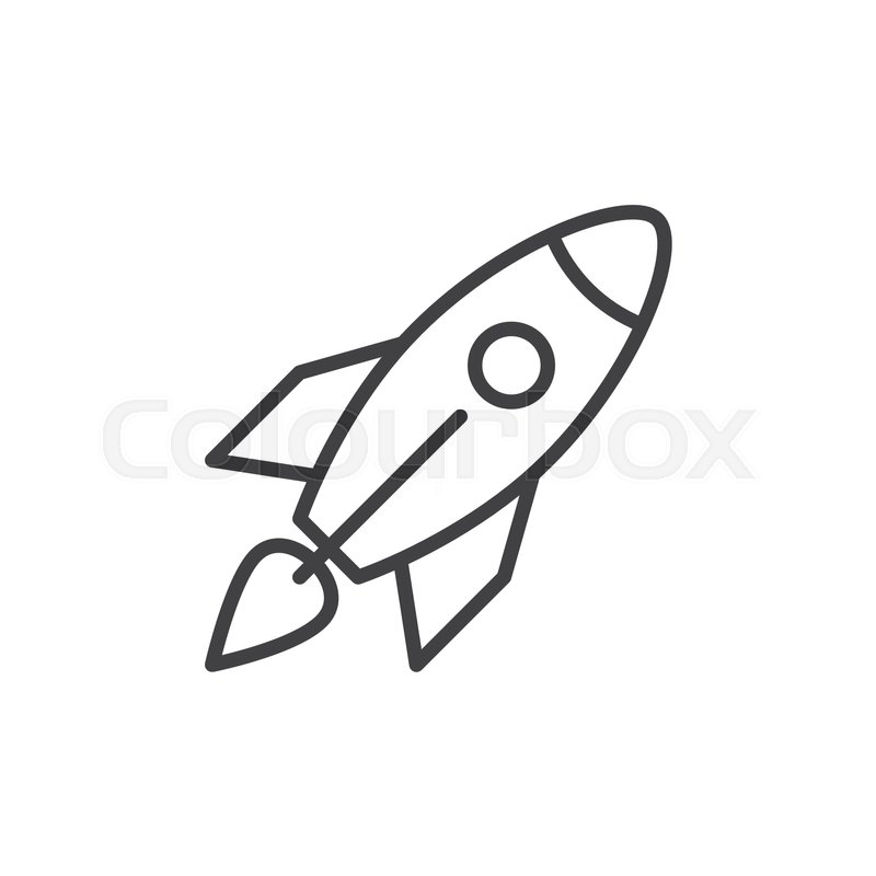 800x800 Rocket Line Icon, Outline Vector Sign, Stock Vector Colourbox - Rocket Line Drawing