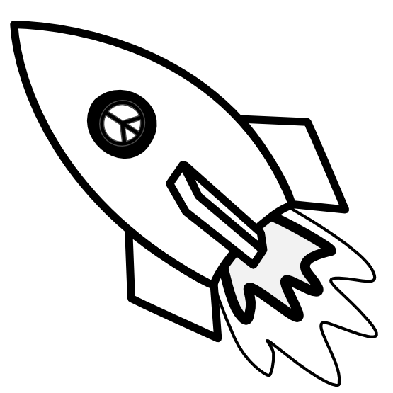555x555 Rocket Drawing Line For Free Download - Rocket Line Drawing