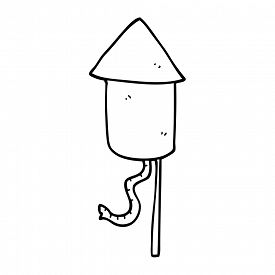 275x275 Black White Drawing Line Photos And Images - Rocket Line Drawing