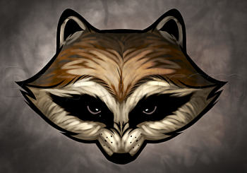 350x245 How To Draw Rocket Raccoon Easy, Step - Rocket Raccoon Drawing