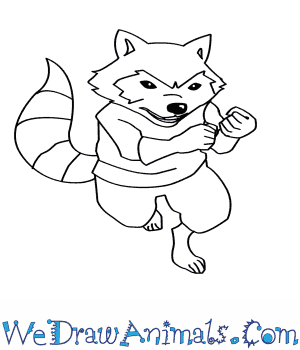 300x350 How To Draw Rocket Raccoon - Rocket Raccoon Drawing