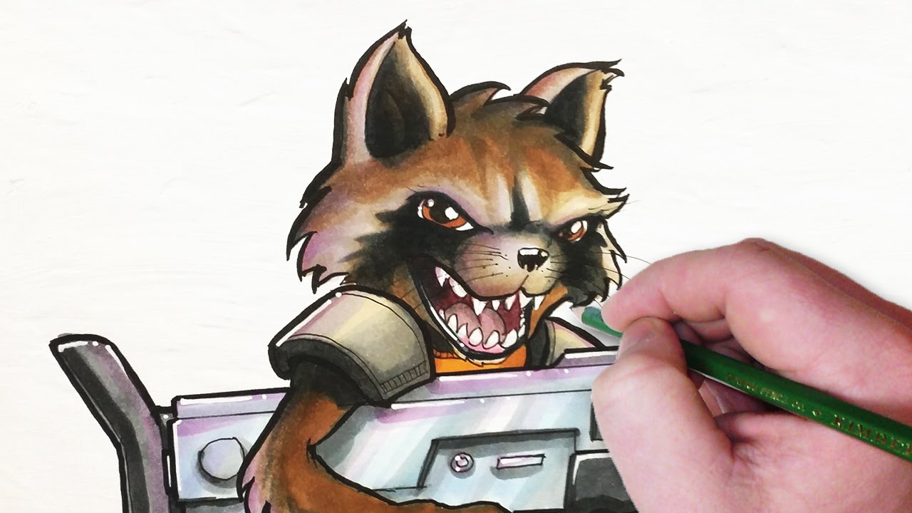 1280x720 Let's Draw Rocket Raccoon! - Rocket Raccoon Drawing