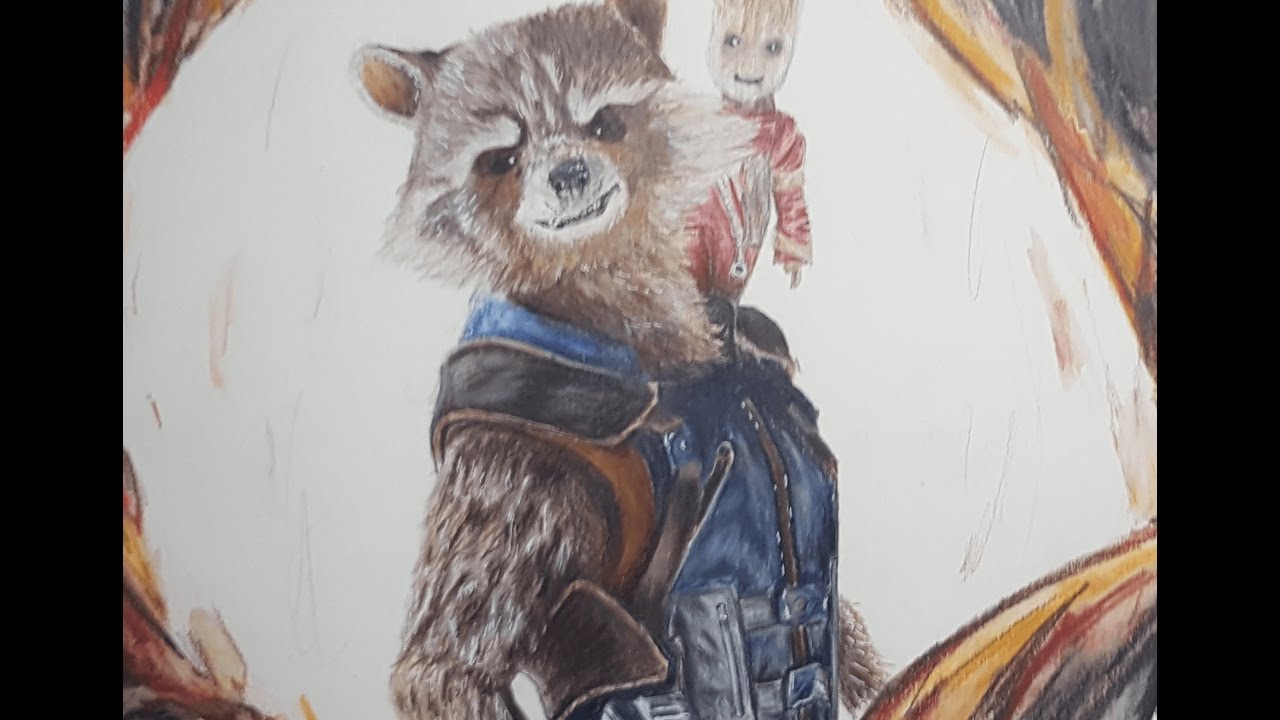1280x720 Speed Drawing - Rocket Raccoon Drawing