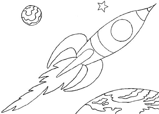 522x373 rocket ship coloring pages - Rocket Ship Drawing