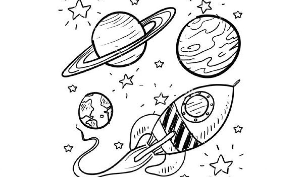 1024x600 tumblr drawing planet doodle space planets rocket ship stars - Rocket Ship Drawing