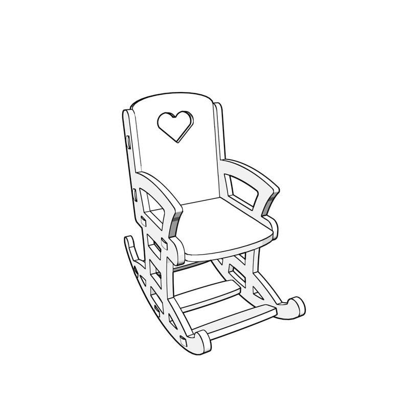 794x794 barbie doll rocking chair scale pattern vector model for etsy - Rocking Chair Drawing