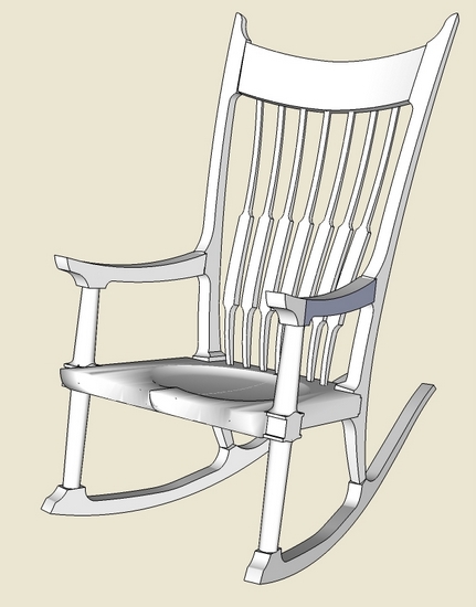 431x550 maloof rocker - Rocking Chair Drawing