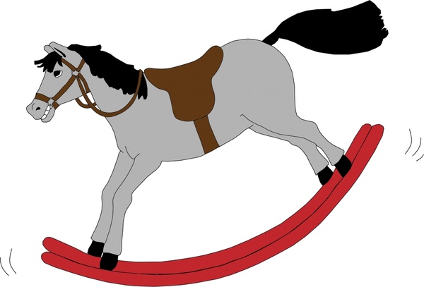 600x407 grey rocking horse realistic vector illustration free vector - Rocking Horse Drawing