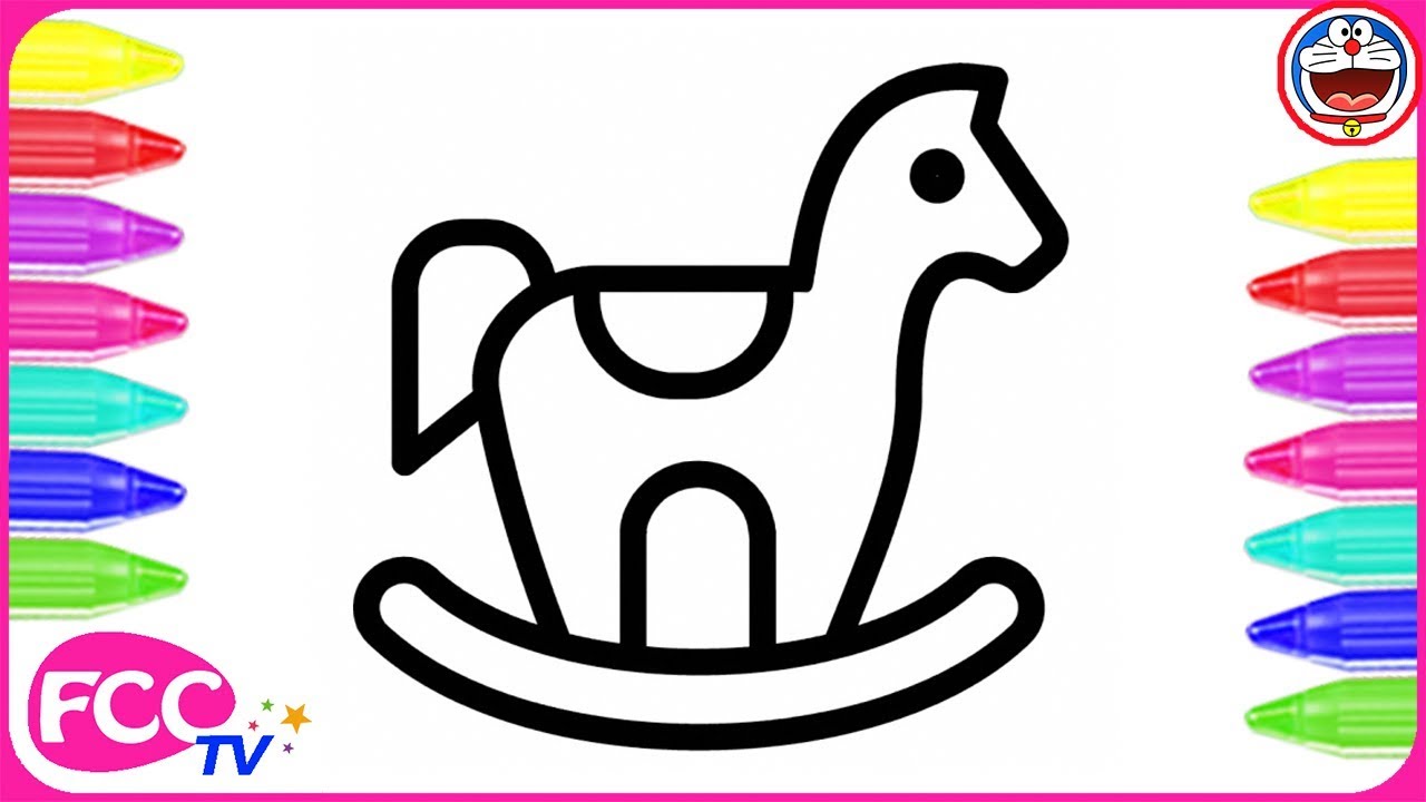 1280x720 how to draw for kids - Rocking Horse Drawing