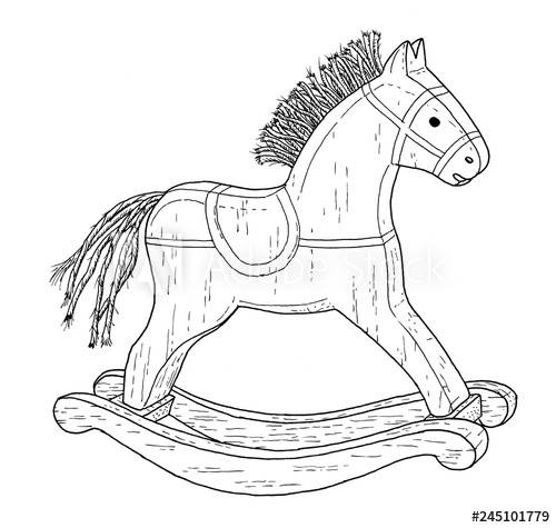 Rocking Horse Drawing at PaintingValley.com | Explore collection of ...