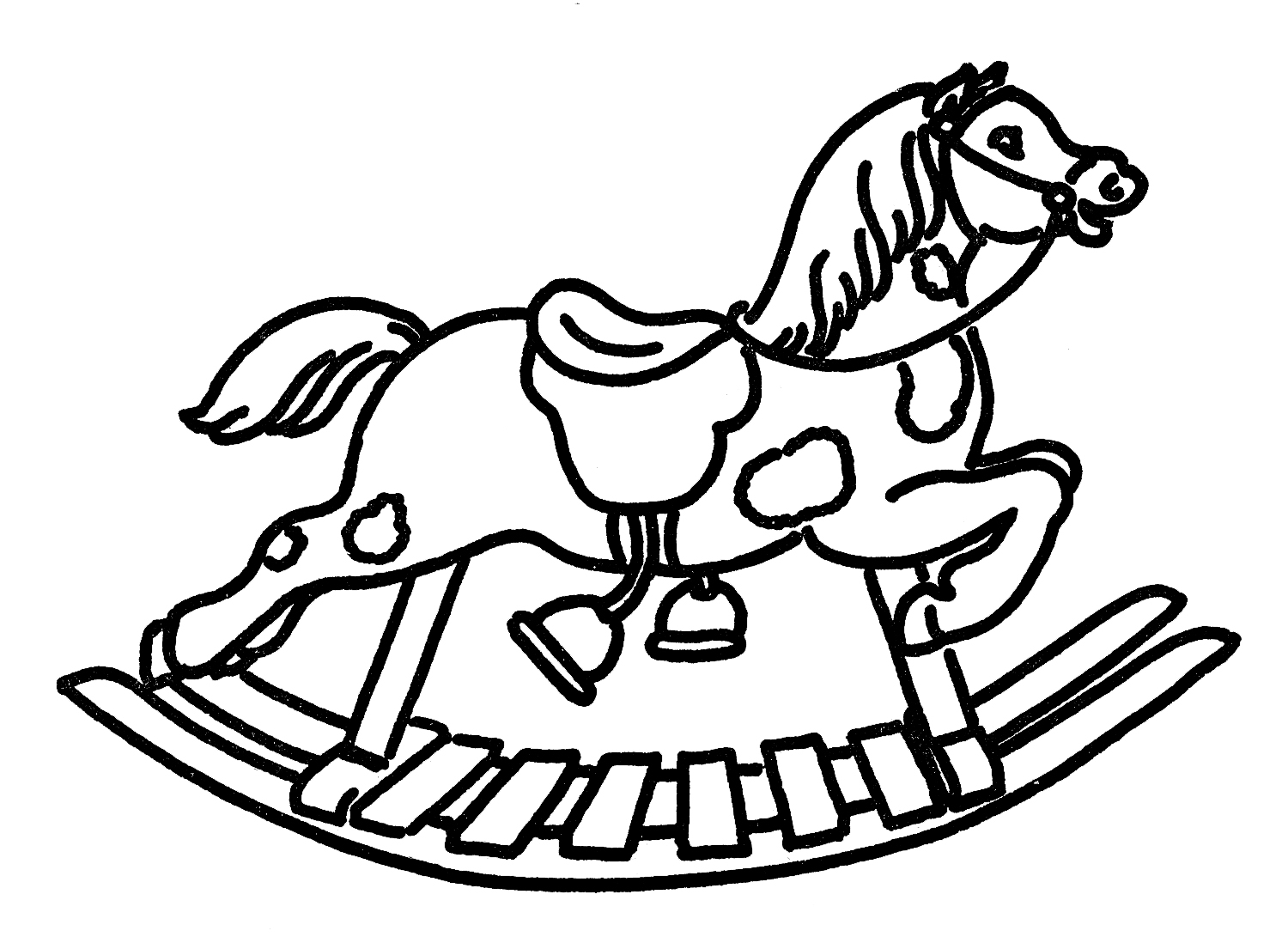 1500x1098 vintage line art rocking horse - Rocking Horse Drawing