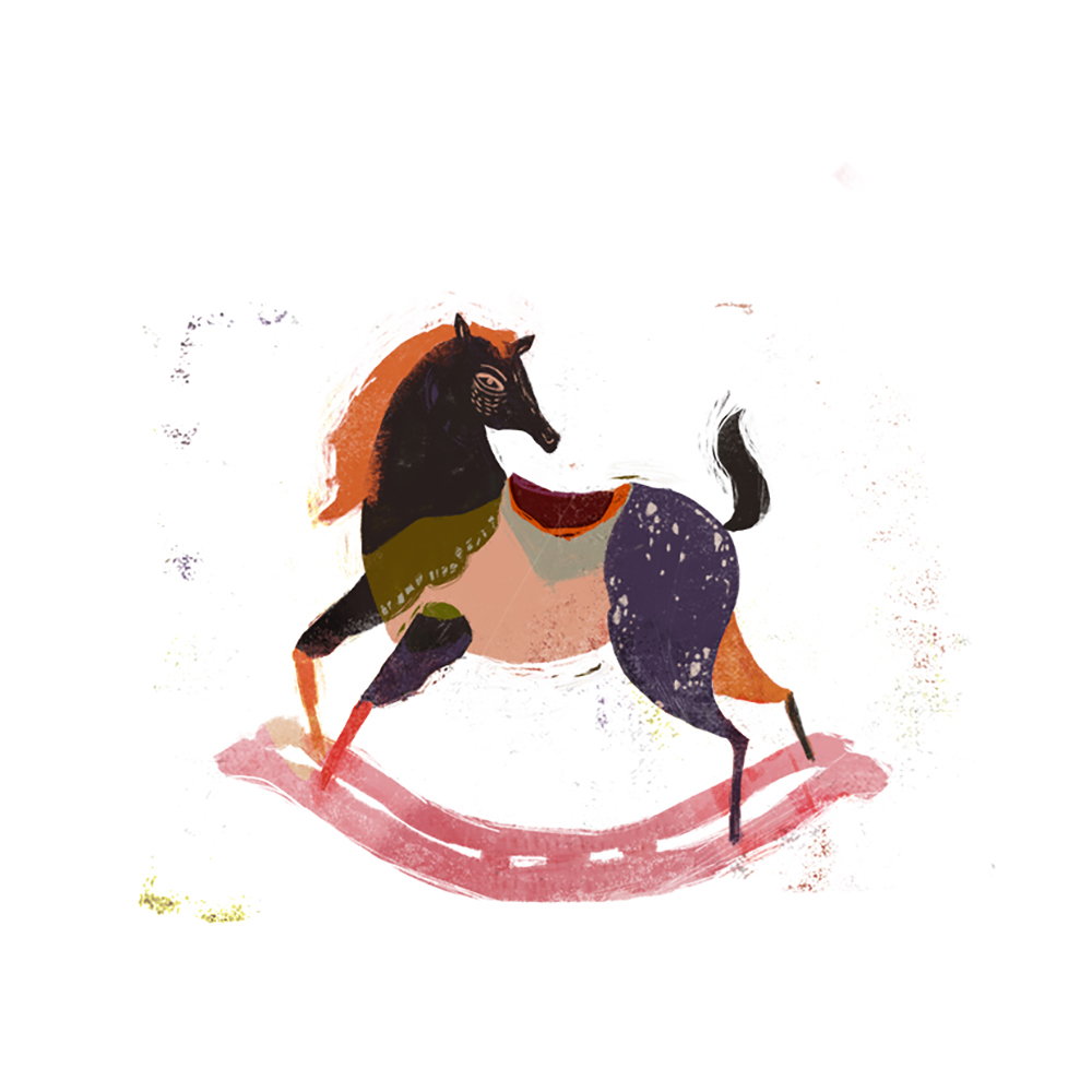 1000x1000 rocking horse on behance - Rocking Horse Drawing