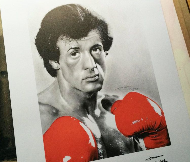 750x640 rocky balboa portrait drawing - Rocky Balboa Drawing