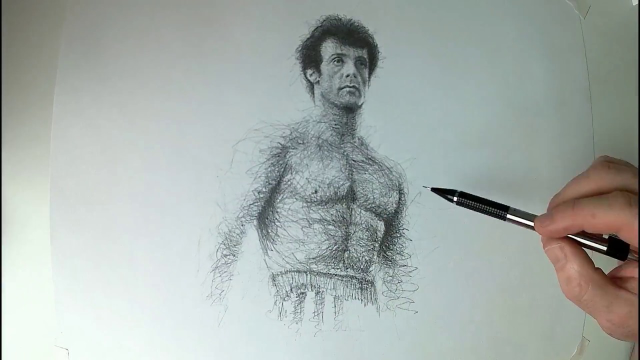 1280x720 sylvester stallone, rocky balboa time lapse drawing rocky - Rocky Balboa Drawing