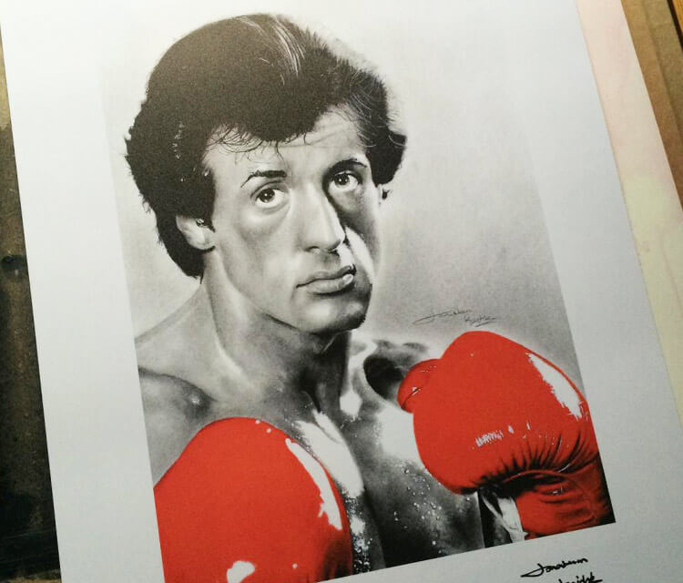 750x640 rocky balboa portrait drawing - Rocky Drawing