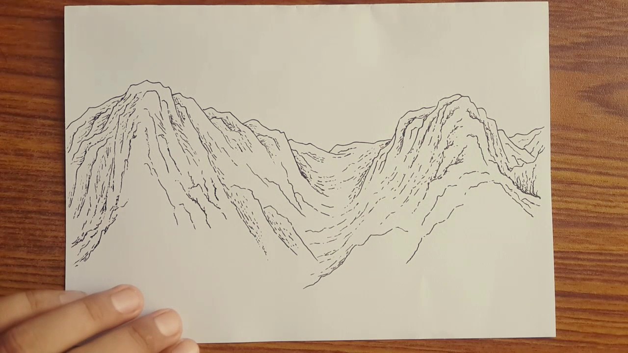 1280x720 let's draw some rocky mountains with gel pen draw with namgyal - Rocky Mountain Drawing