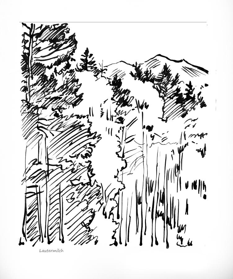 752x900 rocky mountain sketch drawing - Rocky Mountain Drawing