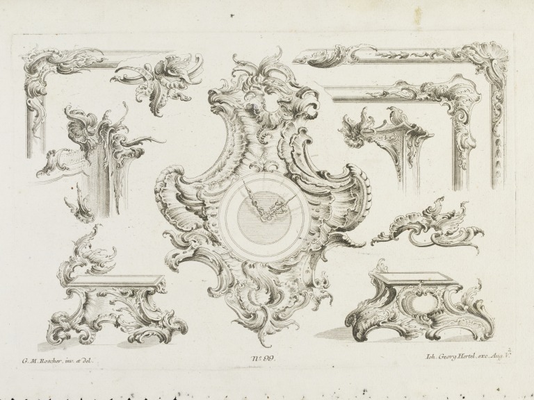 768x576 design for rococo ornament rosscher, georg michael vampa search - Rococo Drawings