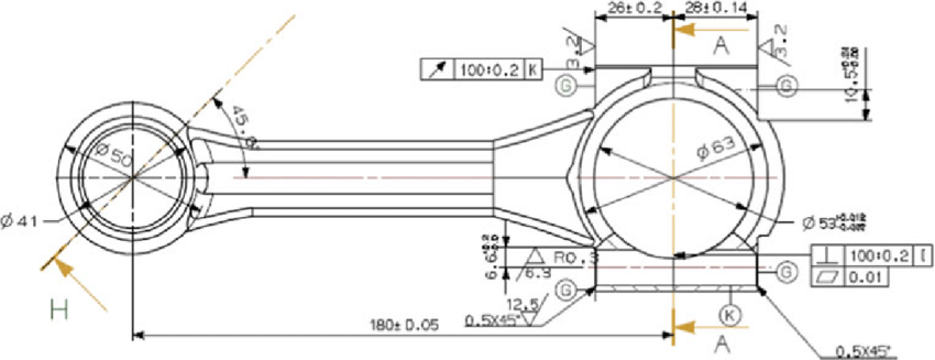 850x327 the parts drawing of the connecting rod download scientific diagram - Rod Drawing