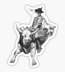 210x230 bull riding stickers redbubble - Rodeo Bull Drawing