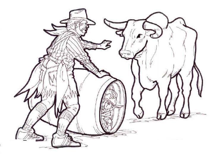 720x540 rodeo bull coloring pages - Rodeo Bull Drawing