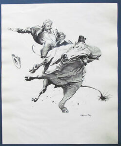 248x300 warren king drawing listed illustrator n y modernist - Rodeo Bull Drawing