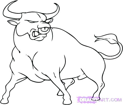 520x444 amazing bucking bull coloring pages bulls sheets - Rodeo Bull Drawing