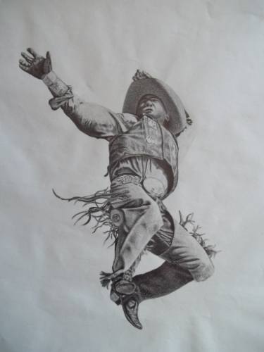 375x500 cowboy up drawing - Rodeo Drawings