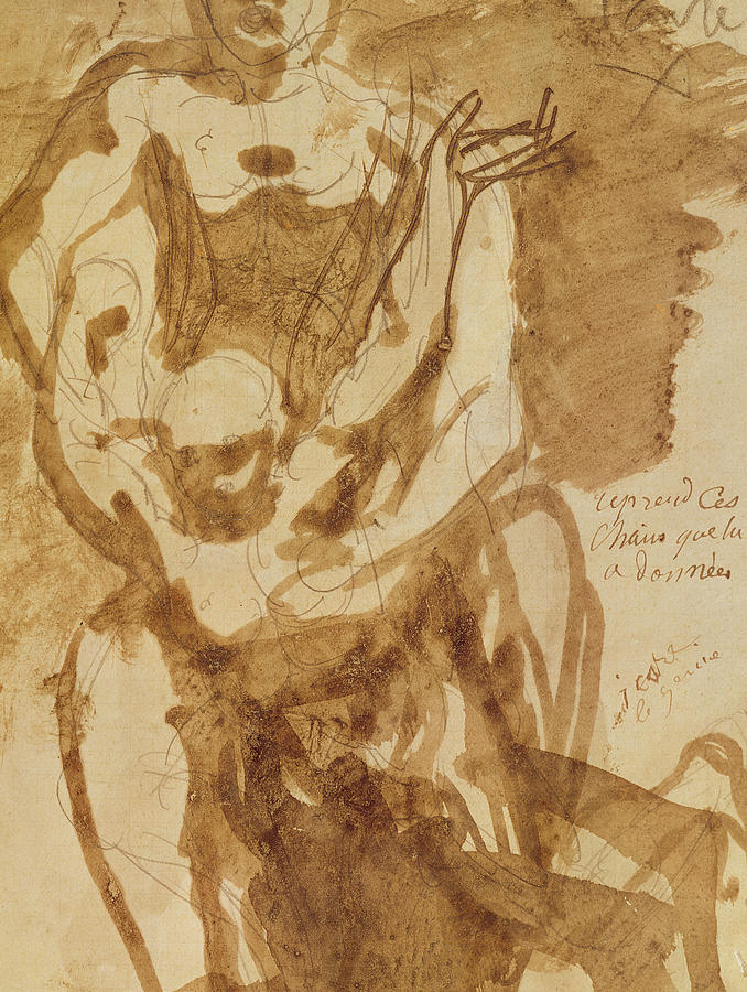 678x900 two figures drawing - Rodin Drawings