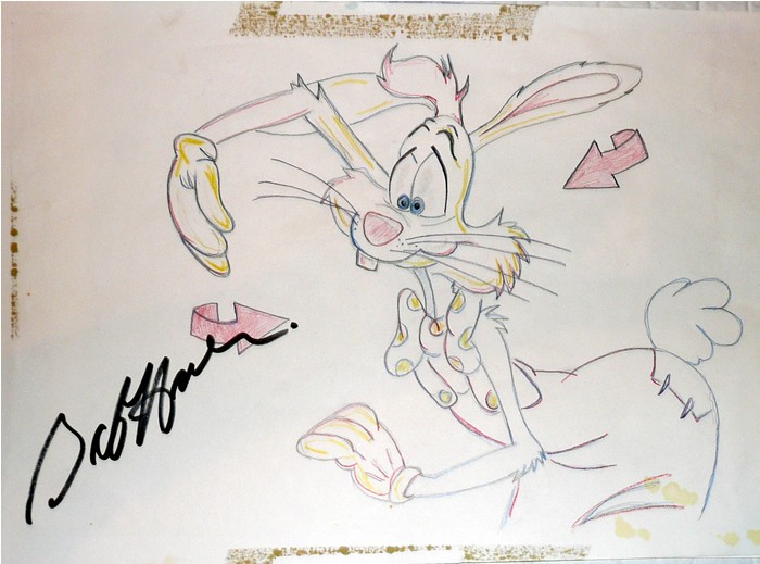 700x519 Disney Animation Drawing Signed - Roger Rabbit Drawing