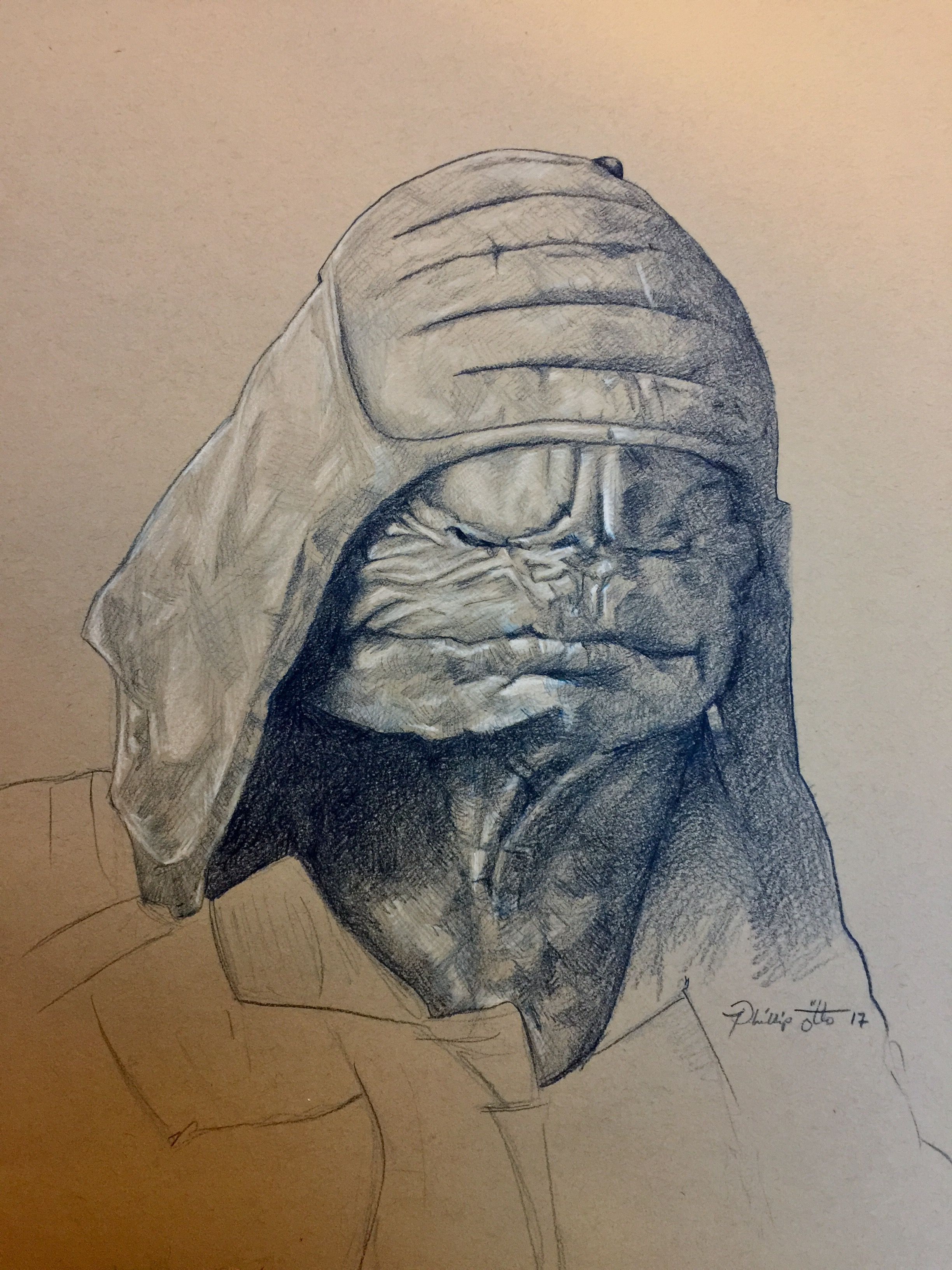 2448x3264 pao star wars rogue one sketch prismacolor on tan toned - Rogue One Drawing