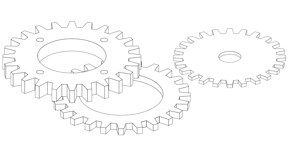 Объемная шестеренка рисунок