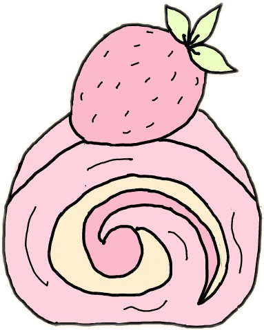 383x480 cake roll drawing tumblr strawberry swirl icon - Roll Drawing