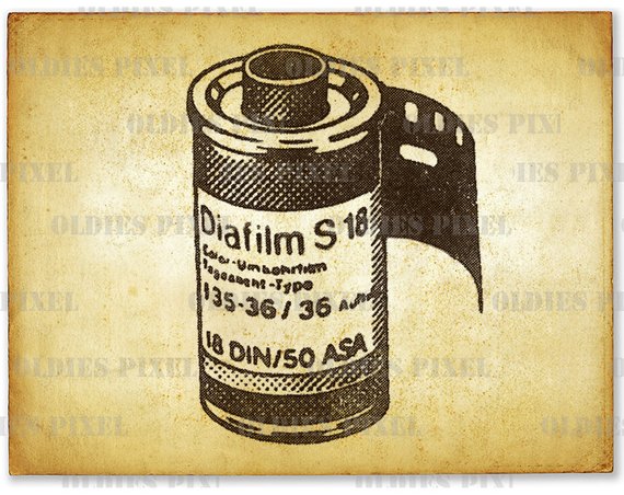 570x452 Vintage Camera Roll Film Line Art Illustration Hand Drawing Etsy - Roll Of Film Drawing